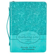 Load image into Gallery viewer, Jeremiah 31:3 Faux Leather Turquoise Personalized Bible Cover For Women