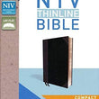 Load image into Gallery viewer, Personalized NIV Thinline Bible COMPACT Leathersoft Black and Gray Comfort Print