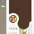 Load image into Gallery viewer, Personalized Custom Text NIV TeenStudy Bible COMPACT Leathersoft Chocolate New International Version