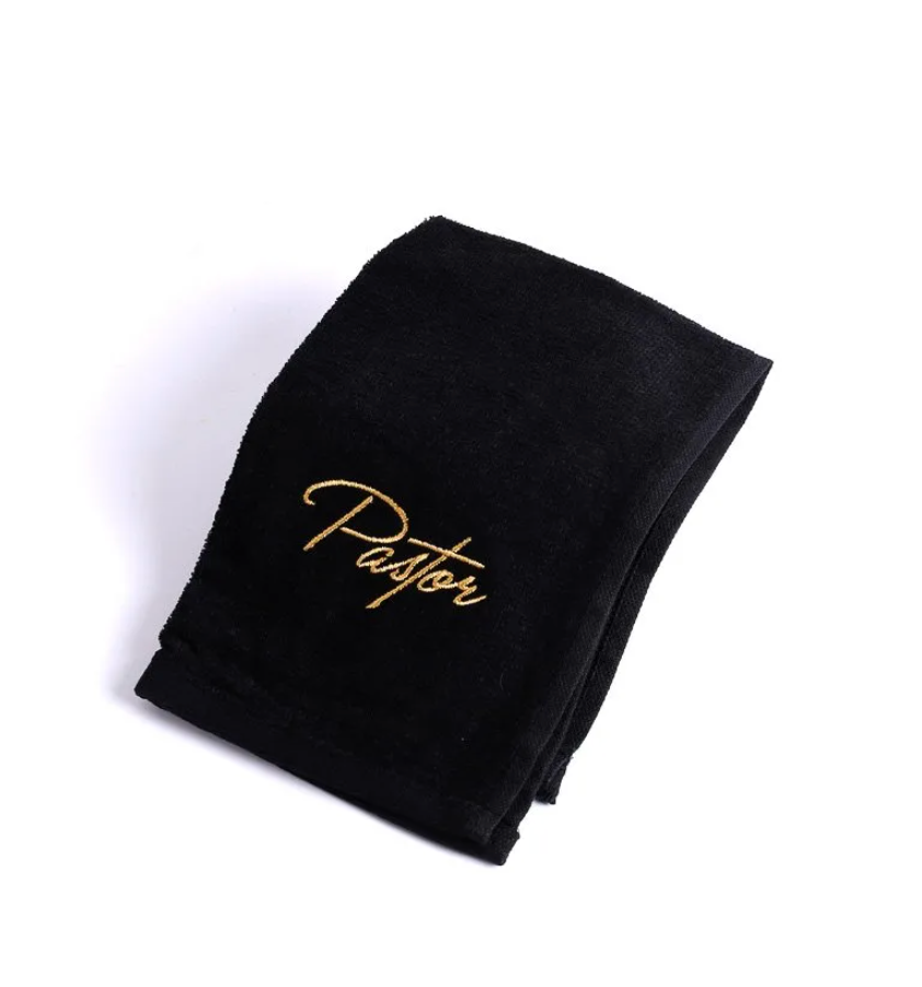 Pastor Black Microfiber Towel