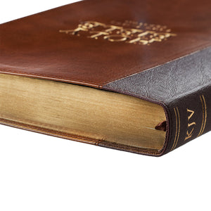 KJV Brown Portfolio Design Large Print Thinline LuxLeather Bible