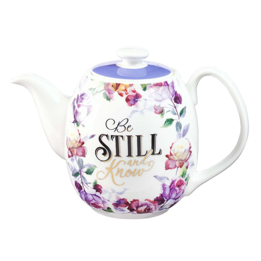 Be Still & Know Psalm 46:10 Purple Teapot