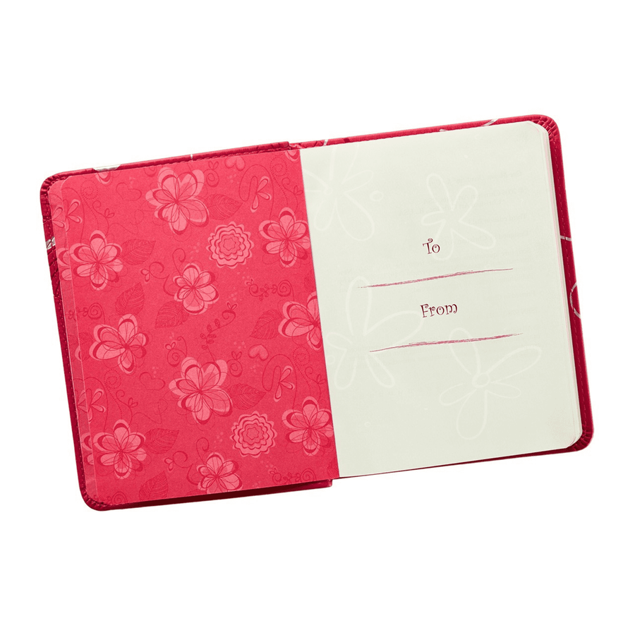 Personalized Custom Text Your Name The One-Minute Devotions for Girls Pink Faux Leather Devotional