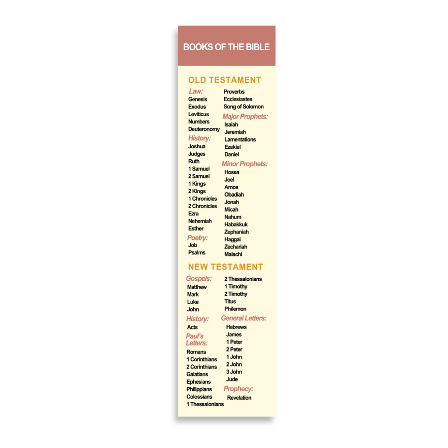 Christian Bookmark Packs Books of the Bible