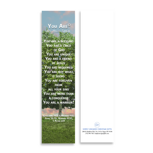 Christian Bookmark Packs You Are Poem, Inspirational Bookmark