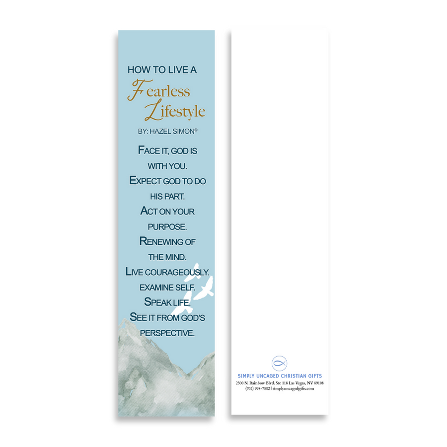 Christian Bookmark Packs How To Live A Fearless Lifestyle Poem, Inspirational Bookmark