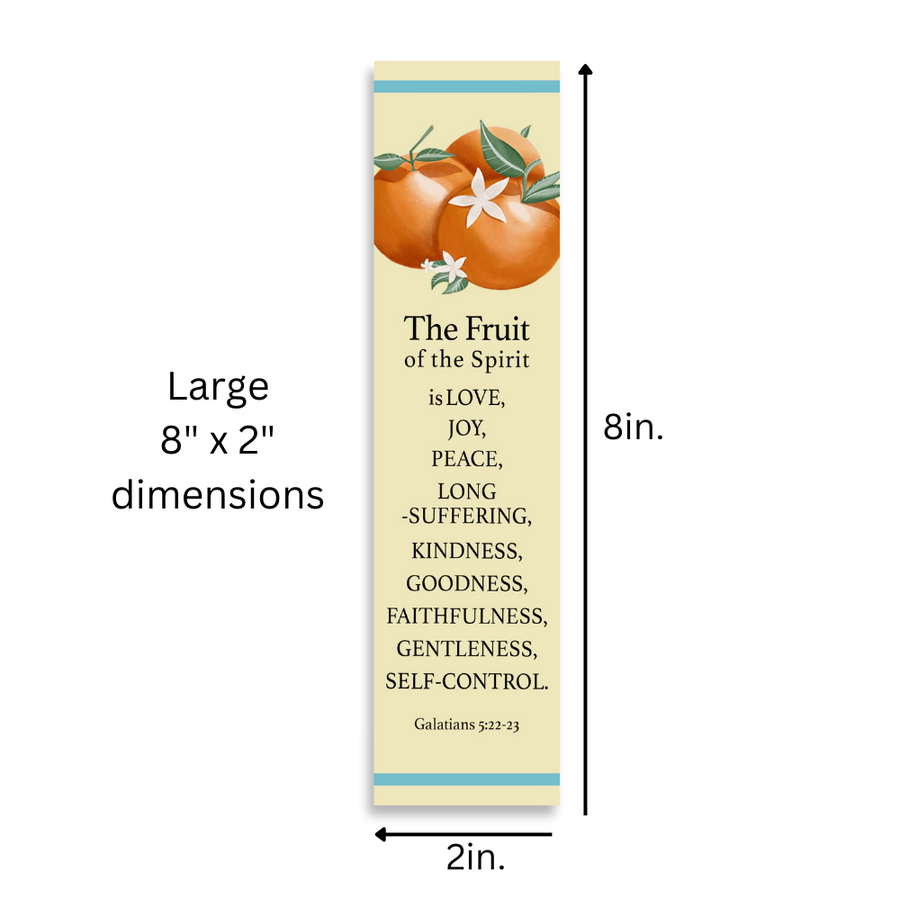 Christian Bookmark with Bible Verse Galatians 5:22-23 (The Fruit of the Spirit)