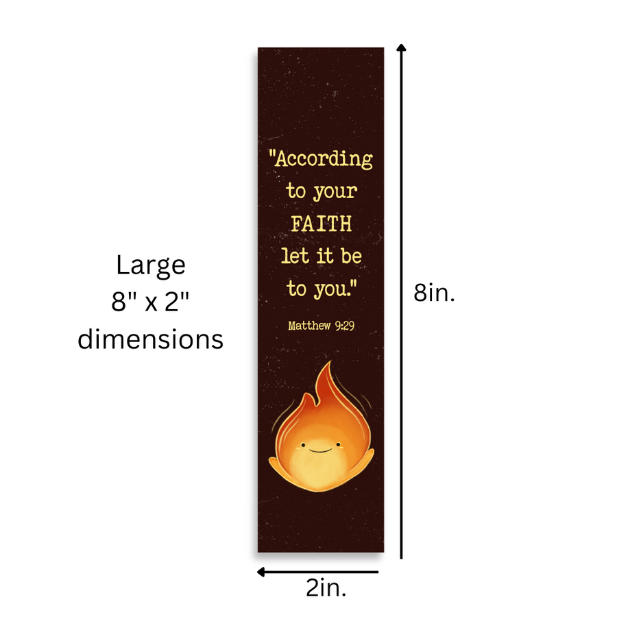 Christian Bookmark with Bible Verse Matthew 9:29 (According to Your Faith Let it Be To You)