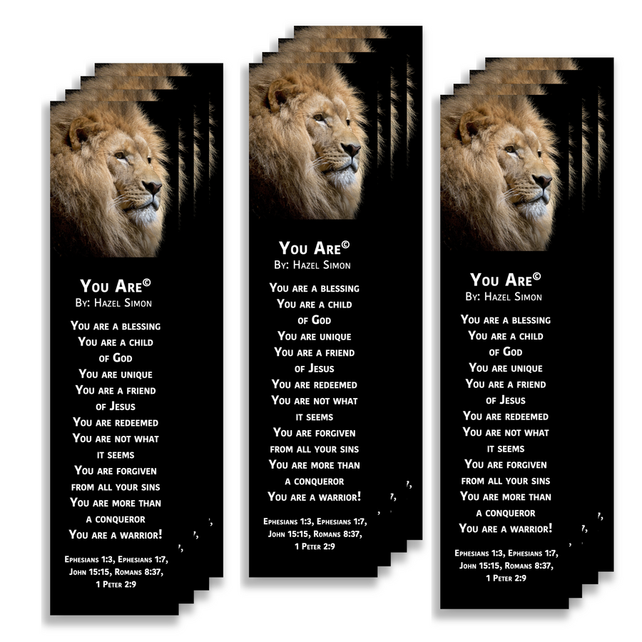 Christian Bookmark Packs You Are Poem, Inspirational Bookmarks