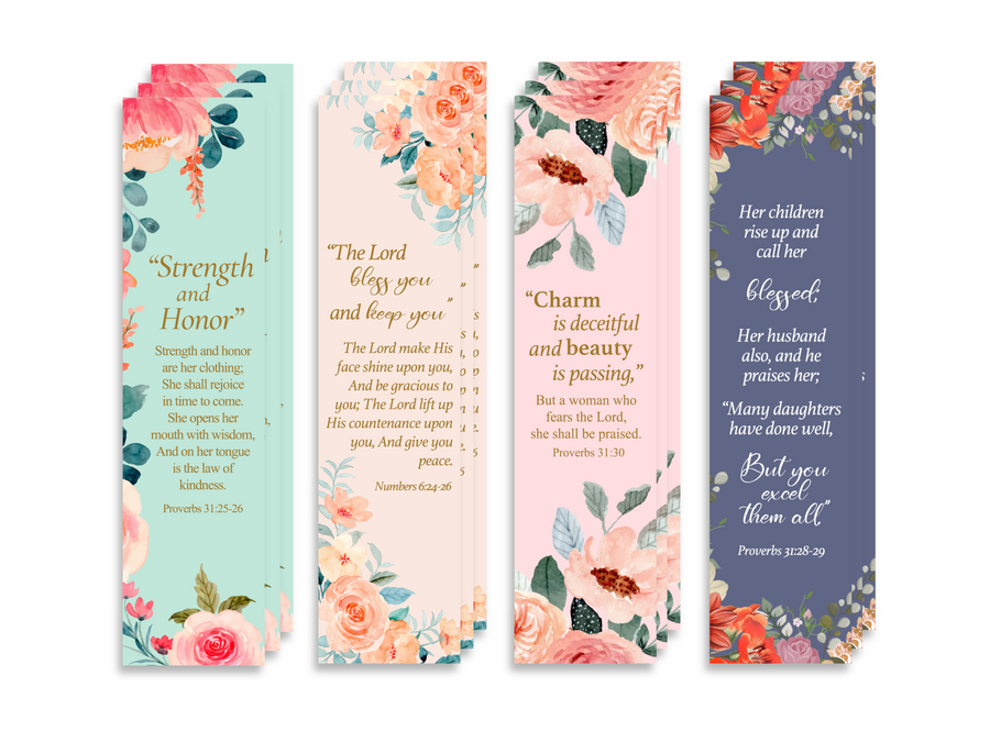 Christian 8X2inch Verses Bookmarks for Women, Assorted Variety Pack Bookmarks