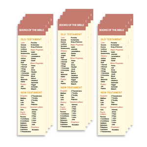 Christian Bookmark Packs Books of the Bible