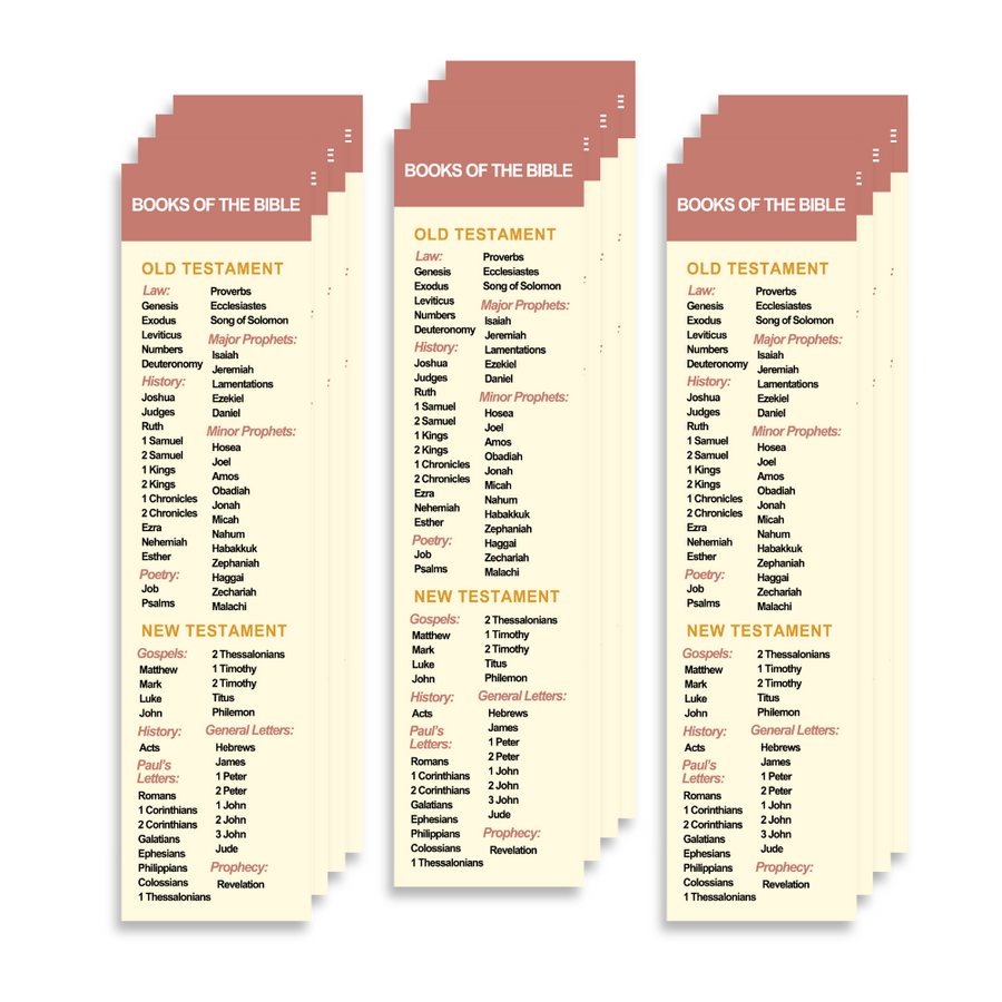 Christian Bookmark Packs Books of the Bible