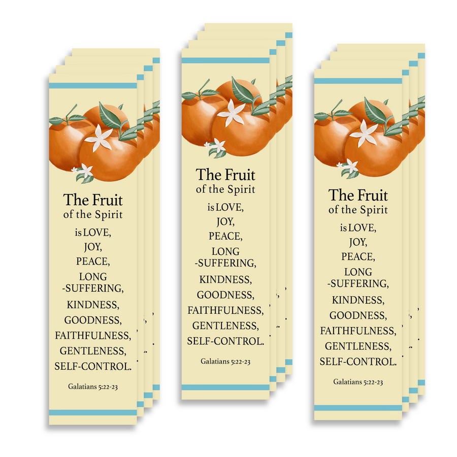 Christian Bookmark with Bible Verse Galatians 5:22-23 (The Fruit of the Spirit)