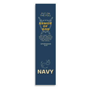 Christian Military Bookmark Packs U.S. Navy with Bible Verse Ephesians 6:11 | Put on The Full Armor of God