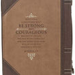 Load image into Gallery viewer, Be Strong &amp; Courageous Joshua 1:9 Faux Leather Brown Bible Cover
