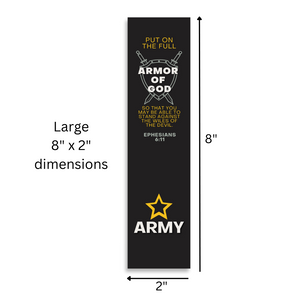 Christian Military Bookmark Packs U.S. Army with Bible Verse Ephesians 6:11 | Put on The Full Armor of God