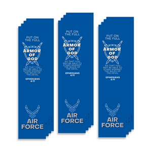 Christian Military Bookmark Packs U.S. Air Force with Bible Verse Ephesians 6:11 | Put on The Full Armor of God