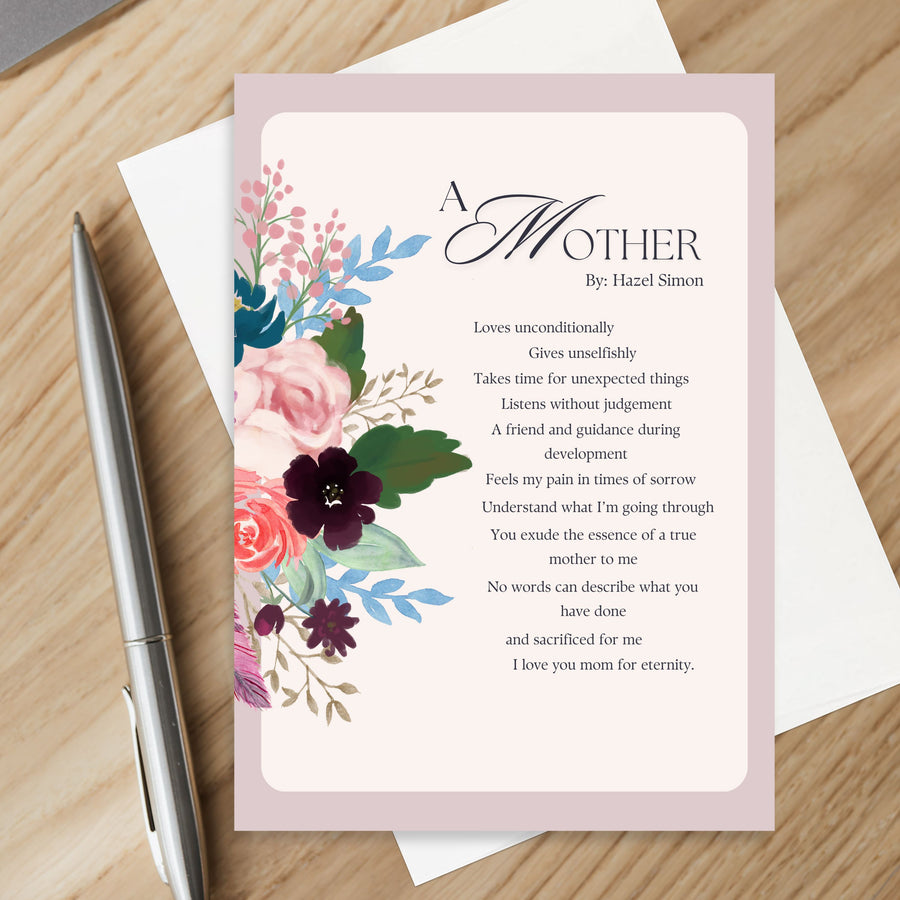 Christian Mother's Day A Mother Poem Greeting Card