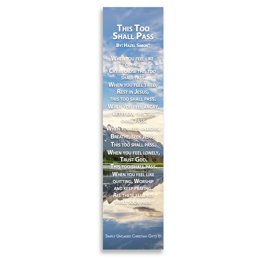 Christian Bookmark Packs This Too Shall Pass Poem, Inspirational Bookmarks