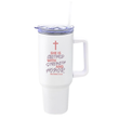 Load image into Gallery viewer, She Is Clothed with Strength and Honor Proverbs 31:25 | Christian Travel Mug Tumbler
