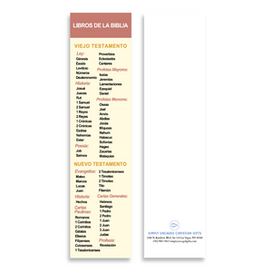 Spanish Christian 8X2inch Bookmark with the Books of the Bible Packs | Marcador en Español con Los Libros De La Biblia