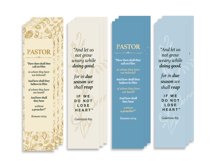 Christian Pastor Bookmarks, Variety Pack Bookmarks Inspirational for Pastor Appreciation