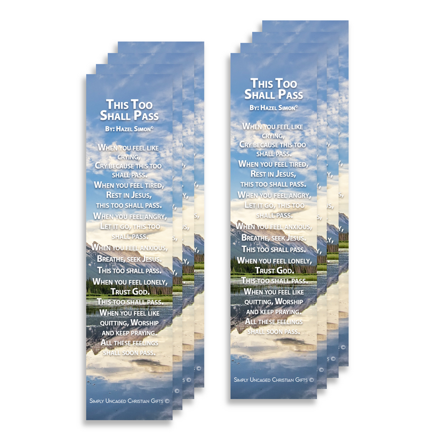 Christian Bookmark Packs This Too Shall Pass Poem, Inspirational Bookmarks