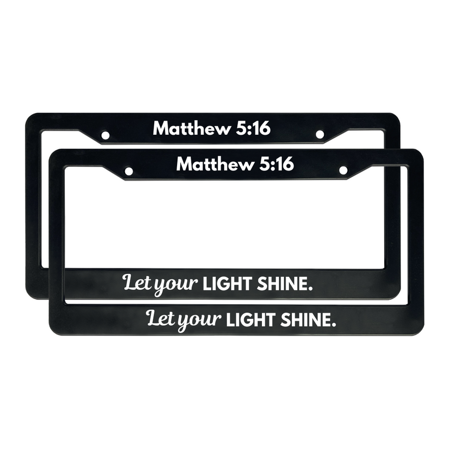 Matthew 5:16 Let Your Light Shine. | Christian License Plate Frame