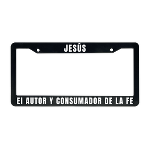 Hebreos 12:2 Christian Spanish License Plate Frame | Porta Placas Cristiano para Matriculas en Español