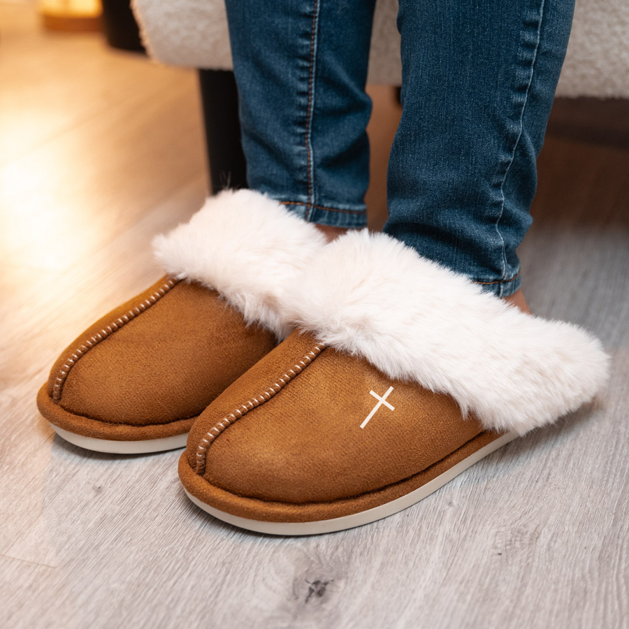 Slipper with Cross & Foam NonSlip Sole for Women. "Cross Slipper"