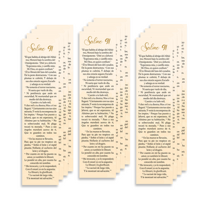 Spanish Christian 8X2inch Bookmark with Bible Verse (Psalm 91) Packs | Marcador en Español con el Salmo 91