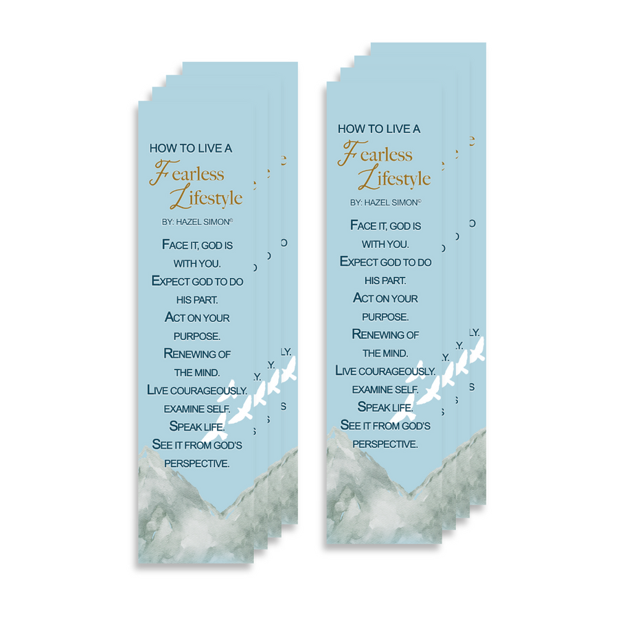 Christian Bookmark Packs How To Live A Fearless Lifestyle Poem, Inspirational Bookmark