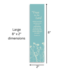 Christian Bookmark Packs with Bible Verse Proverbs 3:5-6; Trust in The Lord with All Your Heart