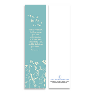 Christian Bookmark Packs with Bible Verse Proverbs 3:5-6; Trust in The Lord with All Your Heart