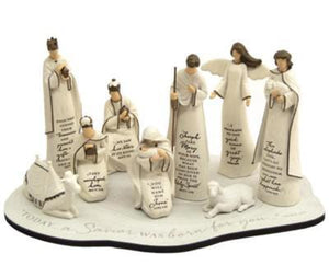 Scripture Nativity Set with Base