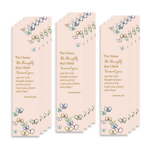 Christian Bookmark Packs with Bible Verse Jeremiah 29:11; For I Know The Thoughts That I Think Toward You