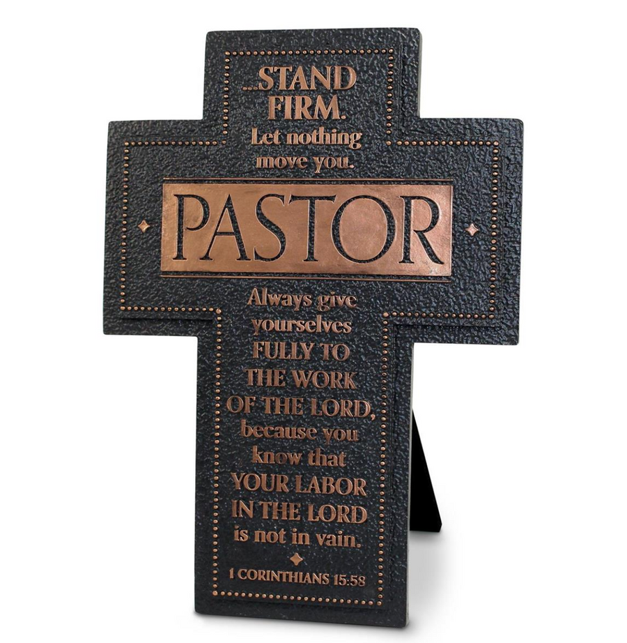 Stand Firm 1 Corinthians 15:58 Pastor Tabletop Cross