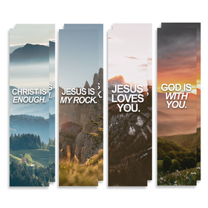 Christian Bookmark Packs (Christ is Enough, Jesus is my Rock, Jesus Loves You, God is with You)