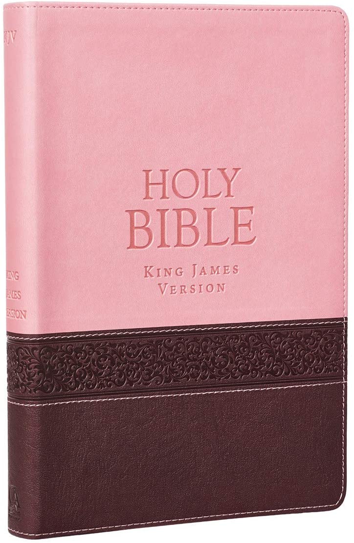 KJV Large Print Edition Two-Tone Pink/Brown Bible