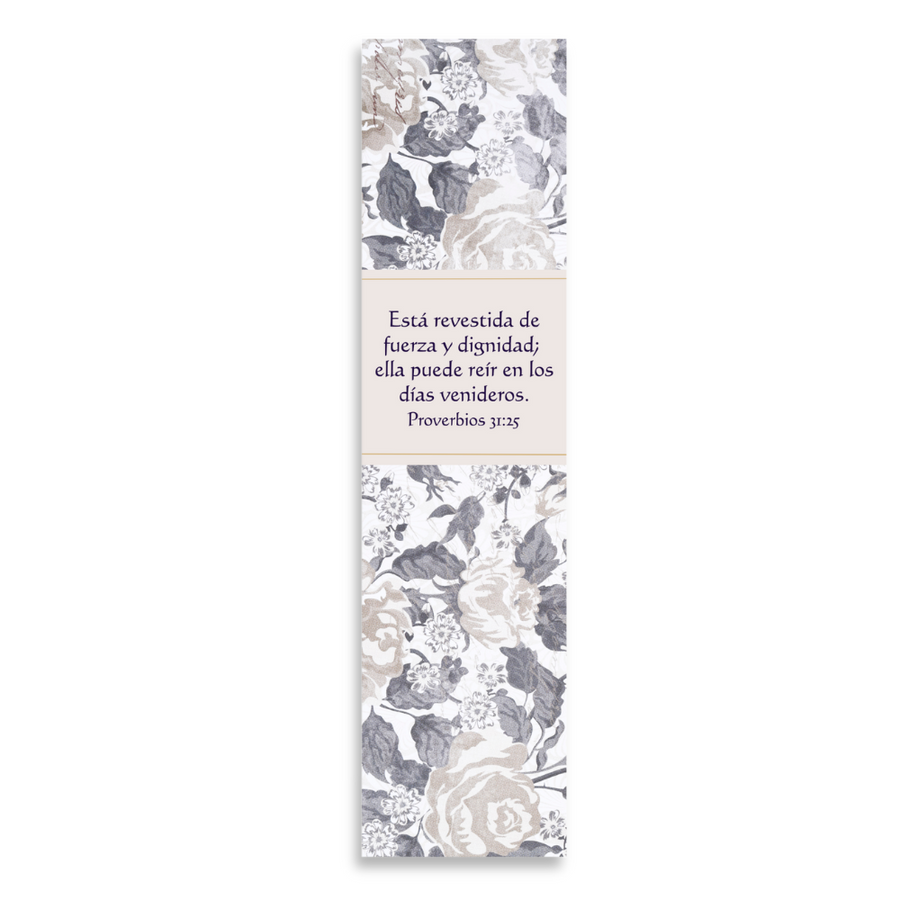 Spanish Proverbs 31:25 8’X2’ Bookmark for Women | Gift for Virtuous Woman