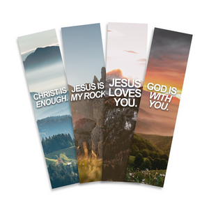 Christian Bookmark Packs (Christ is Enough, Jesus is my Rock, Jesus Loves You, God is with You)