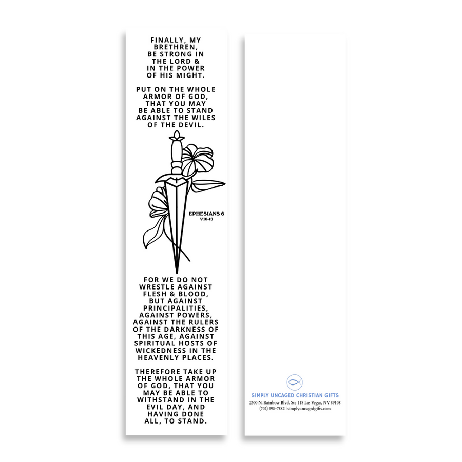 Christian Bookmark Packs with Bible Verse Ephesians 6:10-13 (Armor Of God)