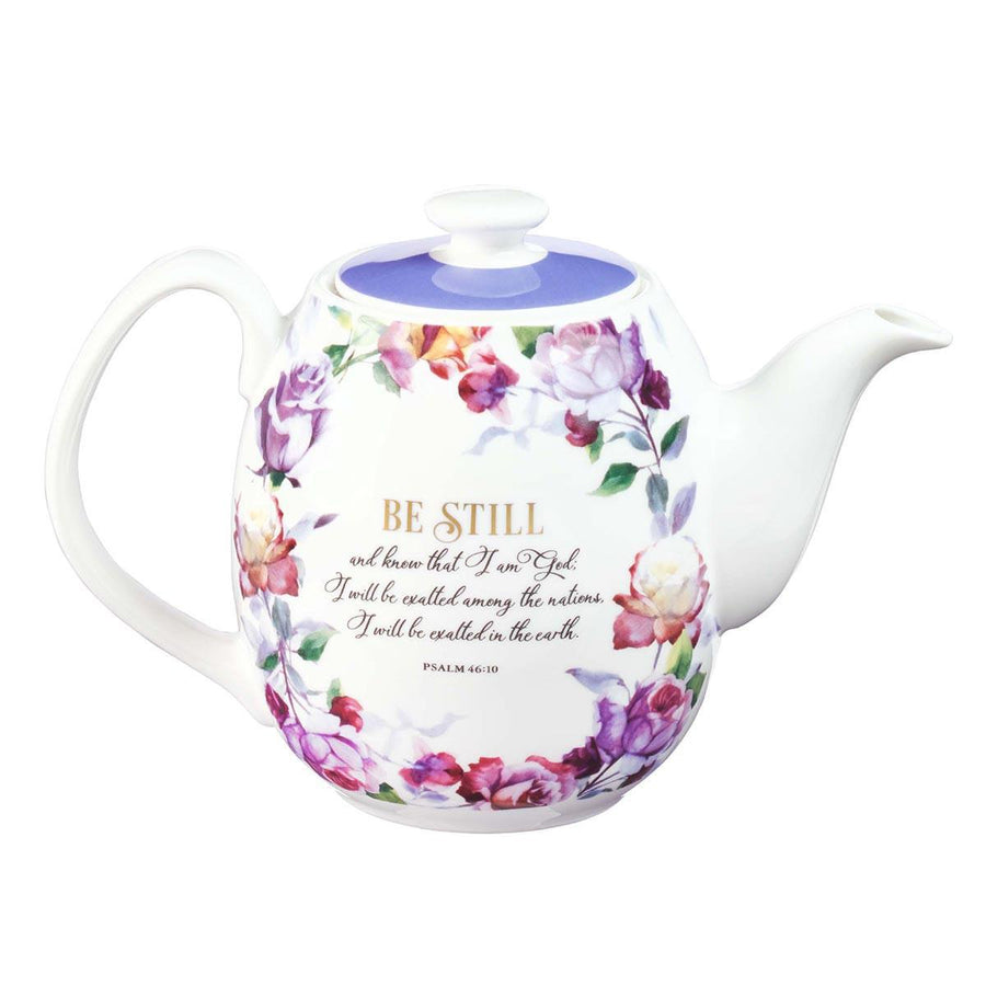 Be Still & Know Psalm 46:10 Purple Teapot