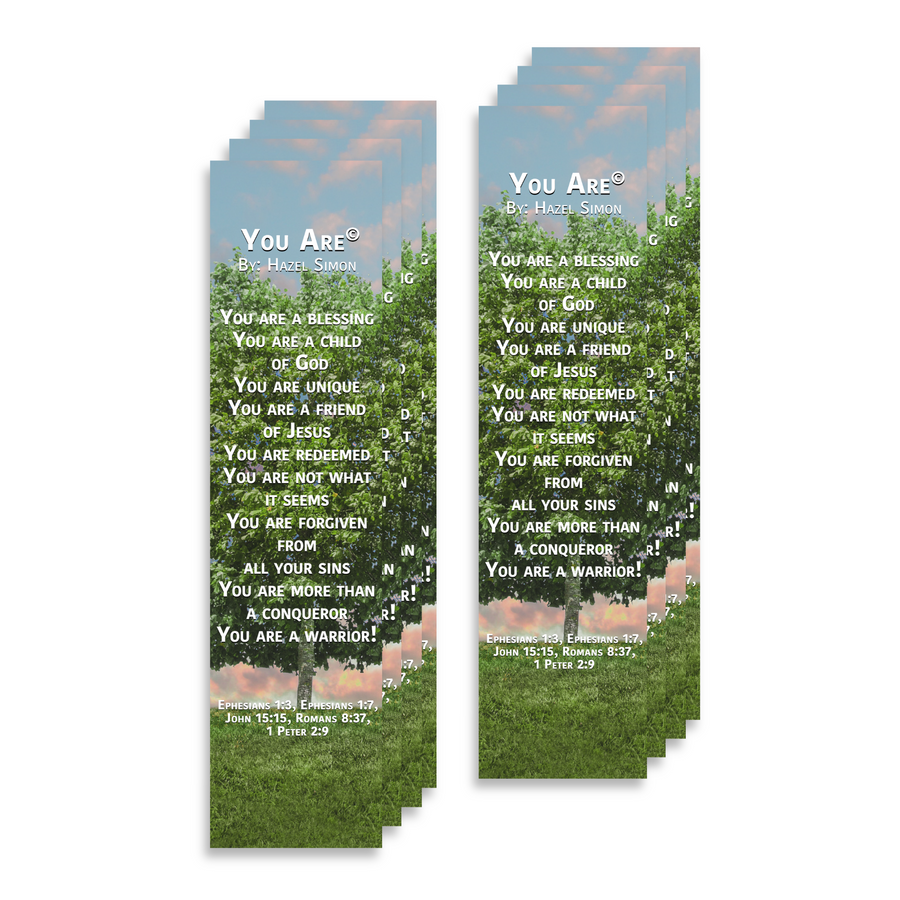 Christian Bookmark Packs You Are Poem, Inspirational Bookmark