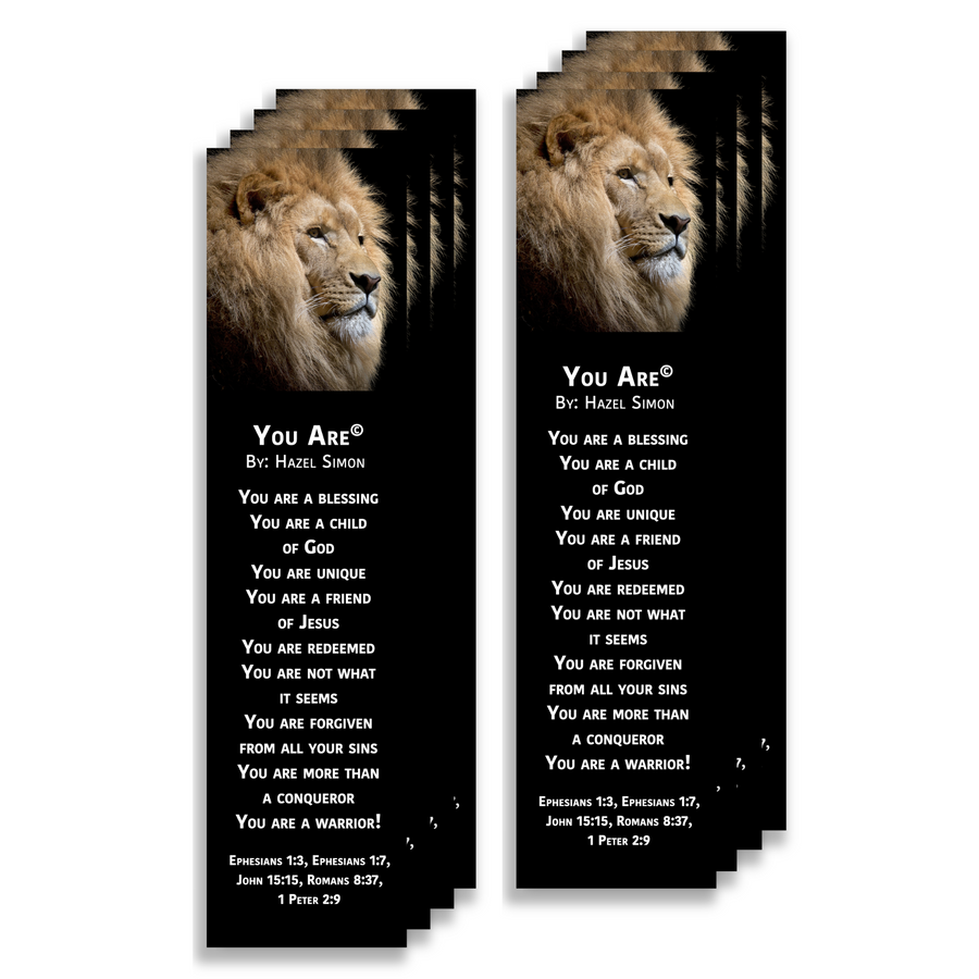 Christian Bookmark Packs You Are Poem, Inspirational Bookmarks