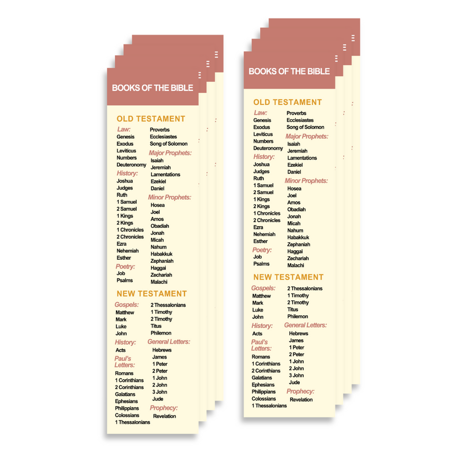 Christian Bookmark Packs Books of the Bible