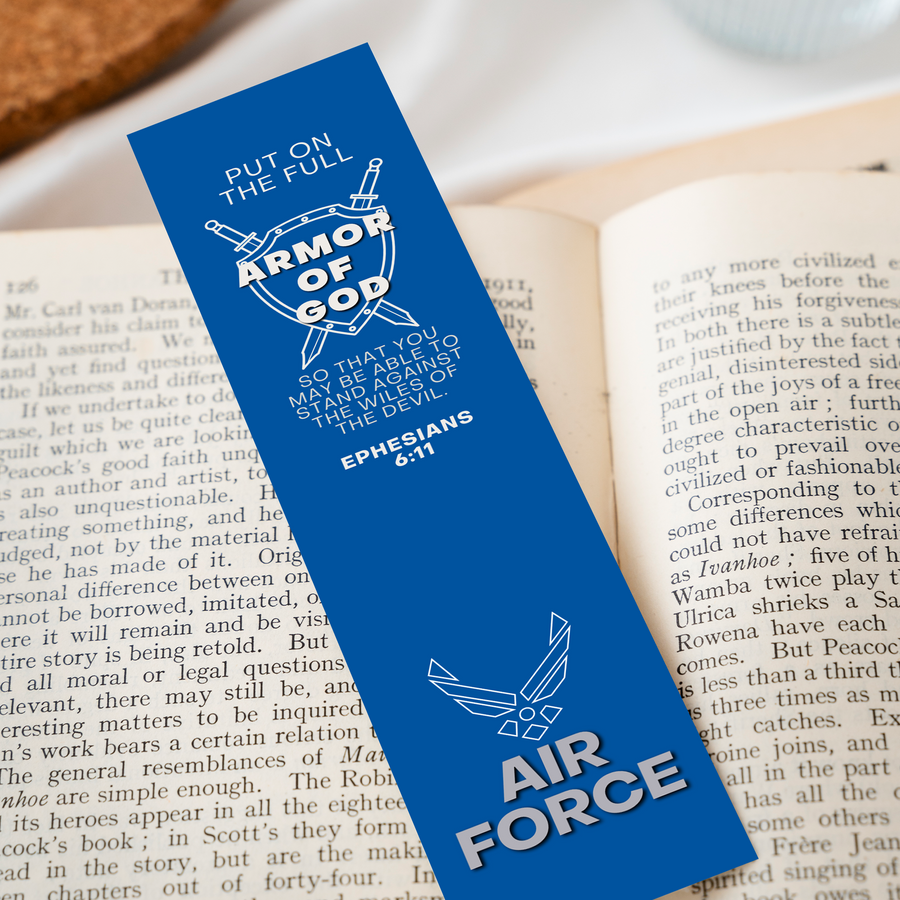 Christian Military Bookmark Packs U.S. Air Force with Bible Verse Ephesians 6:11 | Put on The Full Armor of God