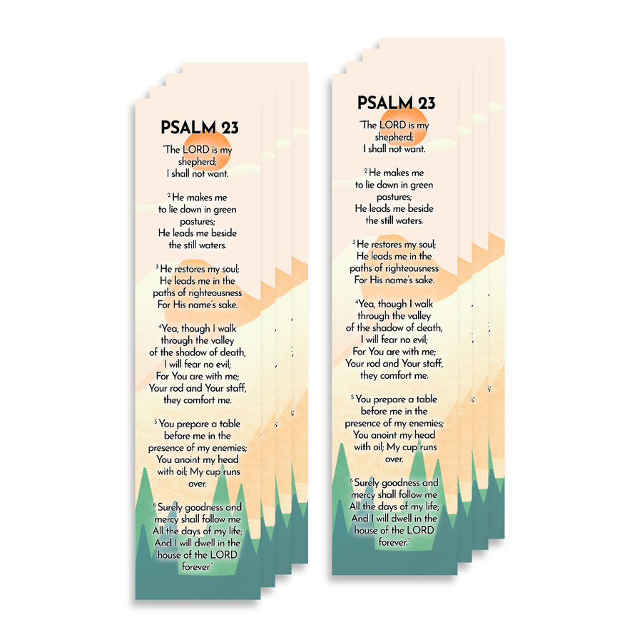 Christian Bookmark Packs with Bible Verse Psalm 23