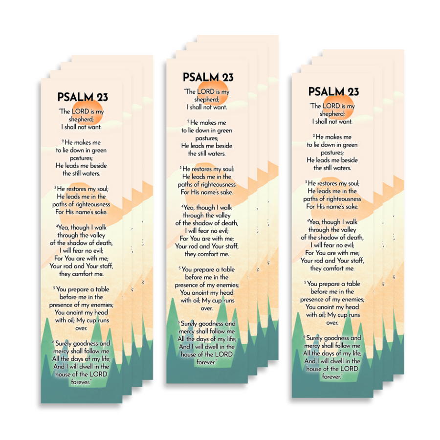 Christian Bookmark Packs with Bible Verse Psalm 23