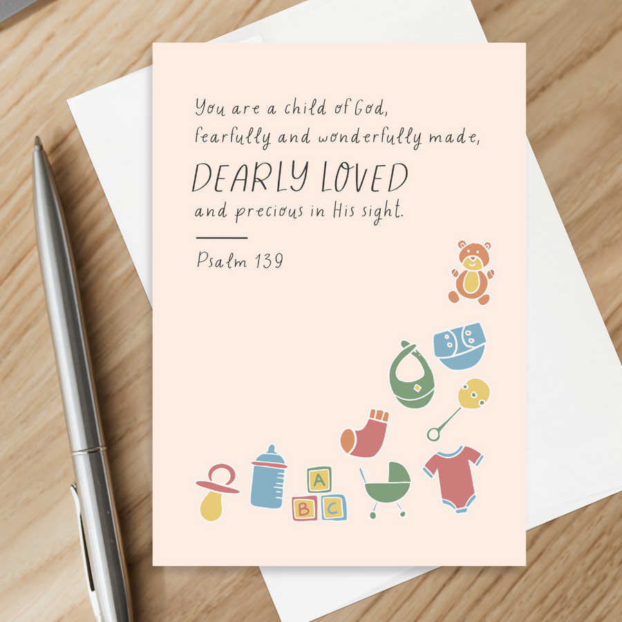 Christian Baby Shower Card for New Parents (You Are a Child of God)